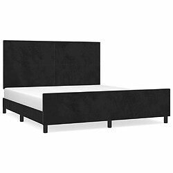 Maison Chic Lit adulte - Cadre Structure de lit avec tête de lit Contemporain Noir 160x200 cm Velours -MN66248