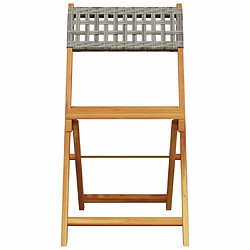 Acheter vidaXL Chaises de bistrot lot de 2 gris bois massif d'acacia et rotin