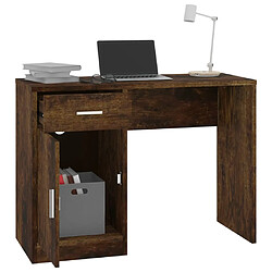 Avis vidaXL Bureau avec tiroir et armoire Chêne fumé 100x40x73 cm