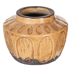 BigBuy Home Vase Marron Céramique 11,5 X 11,5 X 8,5 CM