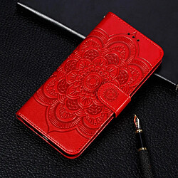 Wewoo Coque Etui à rabat en cuir Mandala avec motif gaufrage pour iPhone 11 Pro support et logements cartes portefeuille et cadre photo et lanière Rouge