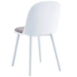 Acheter Pegane Lot de 4 chaises de salle à manger en Polypropylène et tissu coloris blanc, gris - Longueur 45 x profondeur 55,50 x hauteur 80 cm