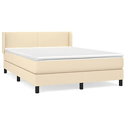 Maison Chic Lit Adulte - Lit simple Lit à sommier tapissier avec matelas moelleux - Meuble de Chambre - Crème 140x200 cm Tissu -MN44129