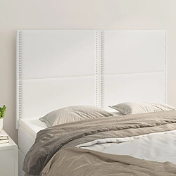 Maison Chic Lot de 4 Têtes de lit design pour chambre - Décoration de lit Blanc 72x5x78/88 cm Similicuir -MN61767