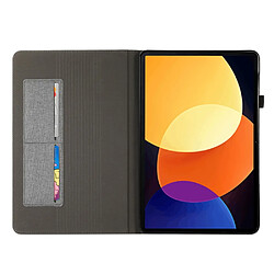 Etui en PU avec support et porte-cartes pour votre Xiaomi Pad 5 Pro 12.4 (2022) - gris