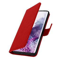 Avizar Étui pour Samsung Galaxy S20 Plus Clapet Portefeuille Support Vidéo Rouge