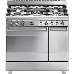 Cuisinière 90cm gaz 70l 5 feux inox - scb92mx8 - SMEG