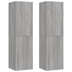 vidaXL Meubles TV muraux 2 pcs Sonoma gris 30,5x30x110 cm