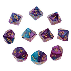 Avis 10x dés de jeu 16 dés 16mm dés pour jeux de société / enseignement des mathématiques violet et bleu