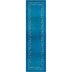 Vidal Tapis de couloir en laine 287x79 bleu Darya