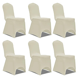 vidaXL Housses élastiques de chaise Crème 12 pcs