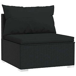 Avis Maison Chic Salon de jardin 5 pcs + coussins - Mobilier/Meubles de jardin - Table et chaises d'extérieur Résine tressée Noir -MN44996