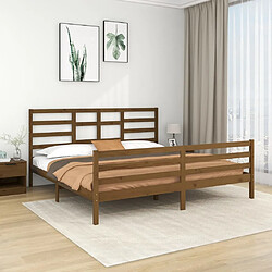 vidaXL Cadre de lit sans matelas marron miel bois massif 200x200 cm