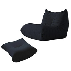 SoftEva Fauteuil ergonomique de style togolais avec repose - pieds assortis - noir - canapé simple non assemblé