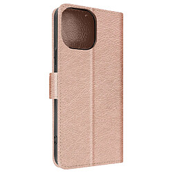 Avizar Housse iPhone 14 Pro Clapet Portefeuille Fonction Support Vidéo Rose Gold