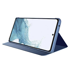 Htdmobiles Housse pour Samsung Galaxy A05s - etui coque portefeuille clear view miroir + verre trempe - BLEU