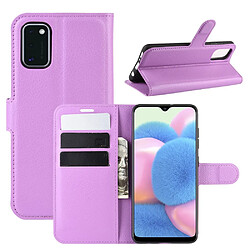 Etui en PU surface de litchi avec support violet pour votre Samsung Galaxy A41