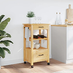 Avis Maison Chic Desserte de cuisine | Chariot de cuisine | Meuble de rangement roulant MONZA 48x40x90 cm bois massif de pin -GKD80931