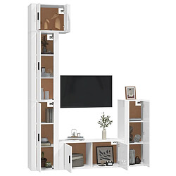 Avis Maison Chic Ensemble de meubles TV 5 pcs pour salon - Blanc brillant Bois d'ingénierie -MN32591