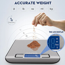 Universal Tableaux numériques de cuisine alimentaire Affichage de mesure LCD 1G/0.1oz Balance alimentaire en acier inoxydable de précision Balance de cuisson Balance de cuisson