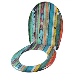 Acheter Helloshop26 Abattant WC siège de toilette en Duroplast rétro multicolore avec fermeture amortie et fixation rapide 19_0000713