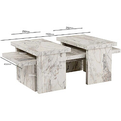 Avis Hanah Home Table basse en aggloméré 110 x 45 x 41,4 cm Sanctuary beige marbré.