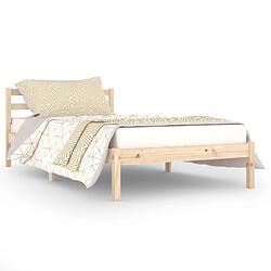 Maison Chic Lit adulte - Lit simple Cadre de lit,Structure du lit Contemporain Bois de pin massif 100x200 cm -MN49377