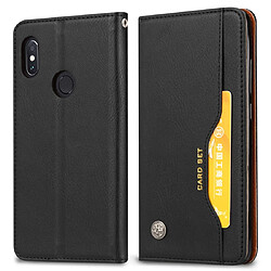 Wewoo Housse Coque Étui en cuir à rabat horizontal avec texture de peau pour Xiaomi Redmi Note 6 Proavec cadre photo et supportlogements cartes et porte-monnaie noir