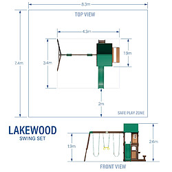 Acheter Backyard Discovery Lakewood | Maisonnette en Bois | Maisonnette de Jardin | Cabane bois extérieur / Maisonnette Exterieur / Balancoire Exterieur avec Toboggan, Portique Balancoire Exterieur