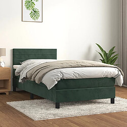 vidaXL Sommier à lattes de lit avec matelas Vert foncé 90x190 cm