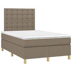 Maison Chic Lit adulte- Lit + matelas,Sommier à lattes de lit avec matelas taupe 120x190 cm tissu -GKD37590