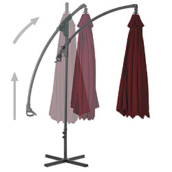 ComfortXL Parasol Déporté Avec Mât En Acier 250x250 Cm Rouge Bordeaux