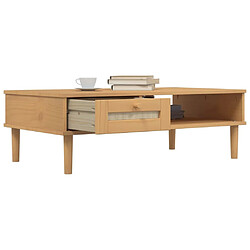 Acheter Maison Chic Table basse,Table Console Table d'appoint, Table pour salon SENJA aspect rotin marron 100x55x33 cm bois massif -MN87904