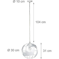 Helloshop26 Lampe murale lampadaire décoration design à suspension abat-jour boule globe blanc 13_0001352_2