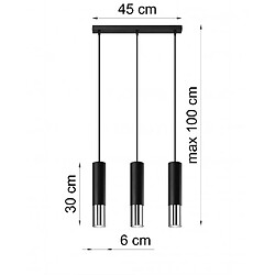 Acheter Luminaire Center Suspension Loopez Acier Chrom,noir 3 ampoules 90cm