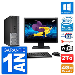 PC Dell Optiplex 3020 SFF Ecran 27" G3220 RAM 4Go Disque 2To Windows 10 Wifi - Occasion