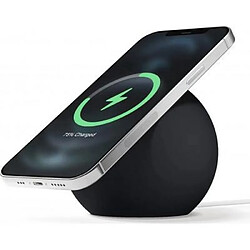 BigBen Connected Chargeur Pad à induction 15W Compatible MagSafe + Support bureau sphère Noir