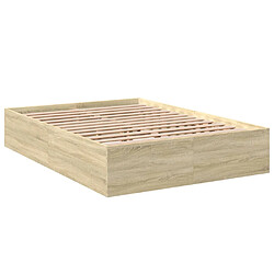 Vidaxl Cadre de lit chêne sonoma 120x190 cm bois d'ingénierie