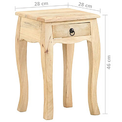 vidaXL Table de chevet 28x28x46 cm Bois de manguier massif pas cher