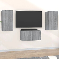 vidaXL Ensemble de meubles TV 3 pcs Sonoma gris Bois d'ingénierie