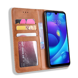 Wewoo Housse Coque Étui en cuir à boucle magnétique avec texture rétro et pour Xiaomi Mi Play, support emplacements pour cartes porte-monnaie (Marron) pas cher