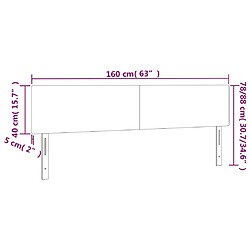 vidaXL Tête de lit à LED Rose 160x5x78/88 cm Velours pas cher