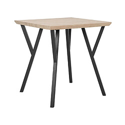 Beliani Table 70 x 70 cm bois clair et noir BRAVO