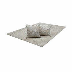 Avis Paris Prix Coussin Design en Cuir Spark 40x60cm Gris & Argent