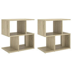 Maison Chic Lot de 2 Tables de chevet - Tables de Nuit Chêne sonoma 50x30x51,5 cm Aggloméré