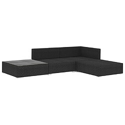 Avis Maison Chic Salon de jardin 4 pcs + coussins - Mobilier/Meubles de jardin - Table et chaises d'extérieur Résine tressée Noir -MN41375