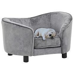 Maison Chic Niche Canapé,Lit pour chien | Panier couchage pour chien Gris 69x49x40 cm Peluche -GKD31631