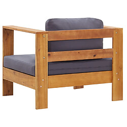 Avis vidaXL Chaise de jardin avec coussin Gris foncé Bois d'acacia solide