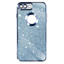 Avizar Coque pour iPhone 7 Plus et 8 Plus Paillette Amovible Série Protecam Spark Bleu