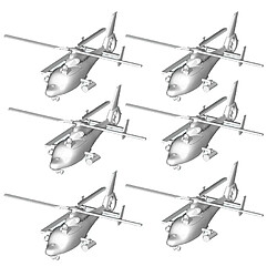 Trumpeter Maquettes hélicoptères : Set de 6 hélicoptères WZ-9C chinois